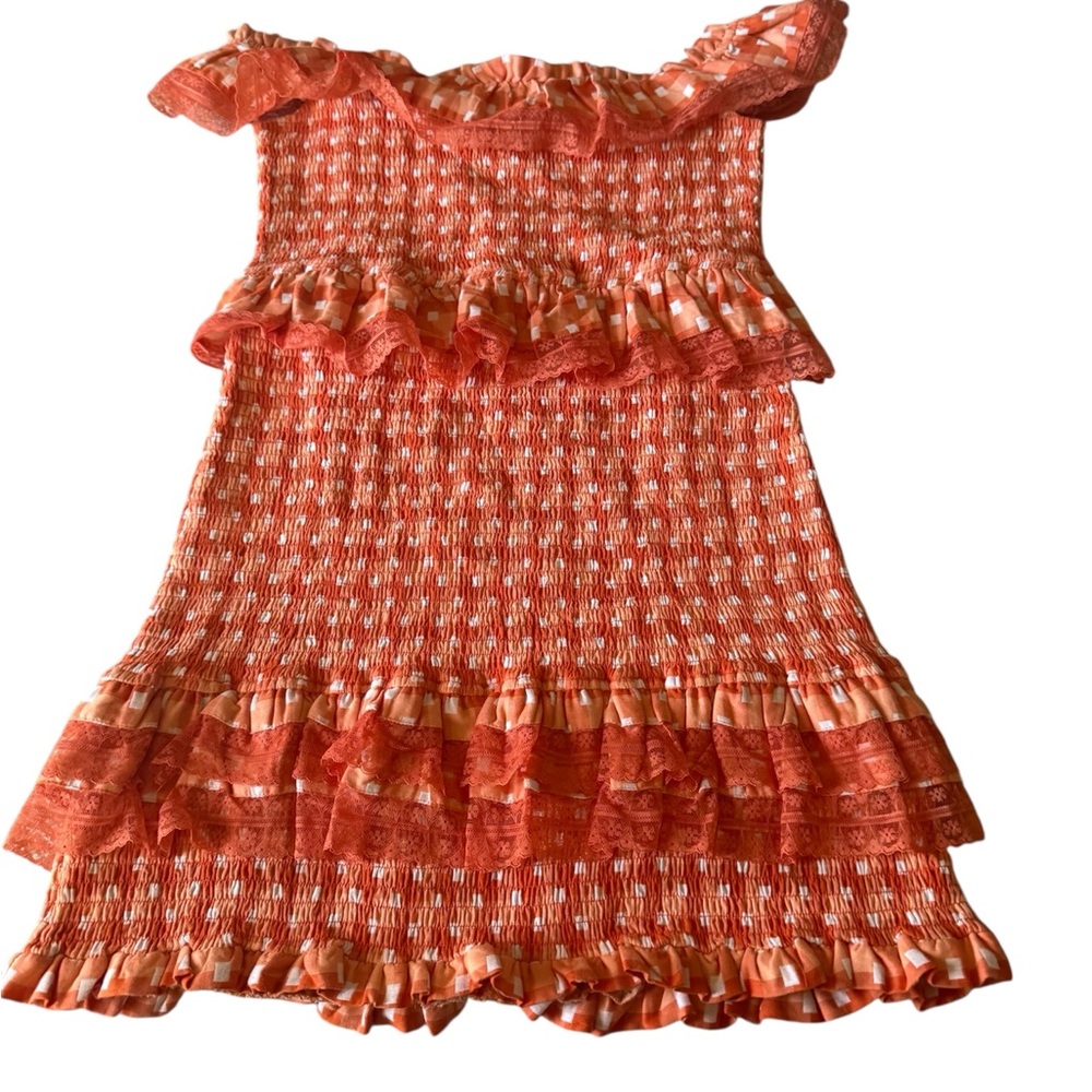 Tularosa Vibrant Orange Ruffle Top - Picture 3 of 14